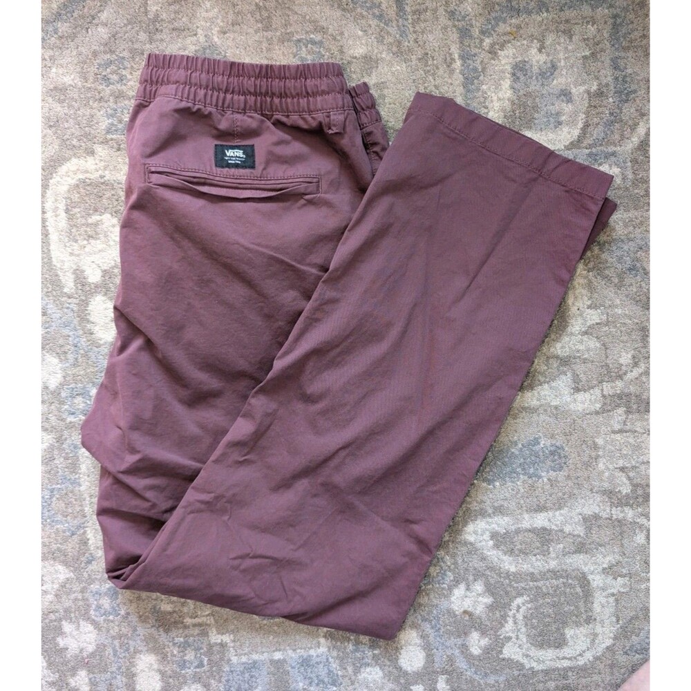 Vans Authentic Chino Pants XL Purple Flat Front Cotton Relaxed Fit